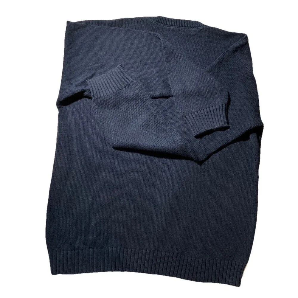 Tommy Hilfiger Men’s Navy Crest Logo Cotton Crewneck Sweater XXLT - Picture 4 of 5